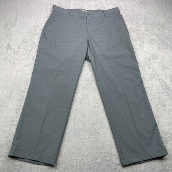Nike Tour Performance Golf Pants Mens 35x28 Gray Pinstripe Stretch Straight Leg - Picture 1 of 15